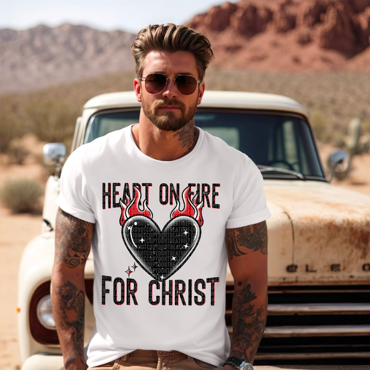 Heart On Fire For Christ *BLACK (SDD) 72397 DTF Transfer