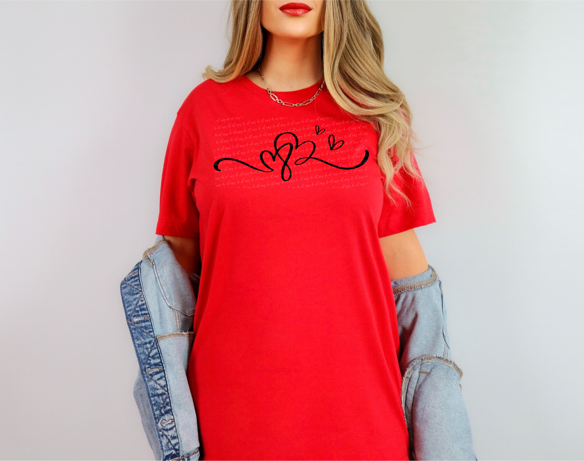 Hearts Black 76739 DTF Transfer