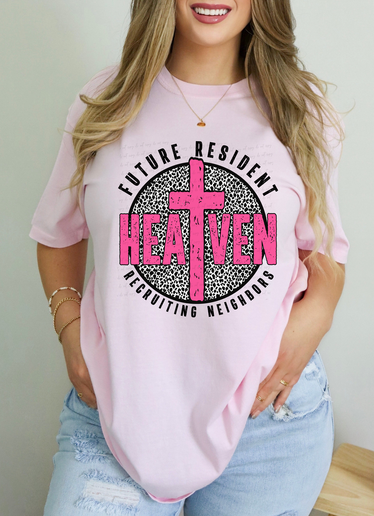 Heaven Future Resident Recruiting Neighbors Circle Pink Cross 115053 DTF Transfer