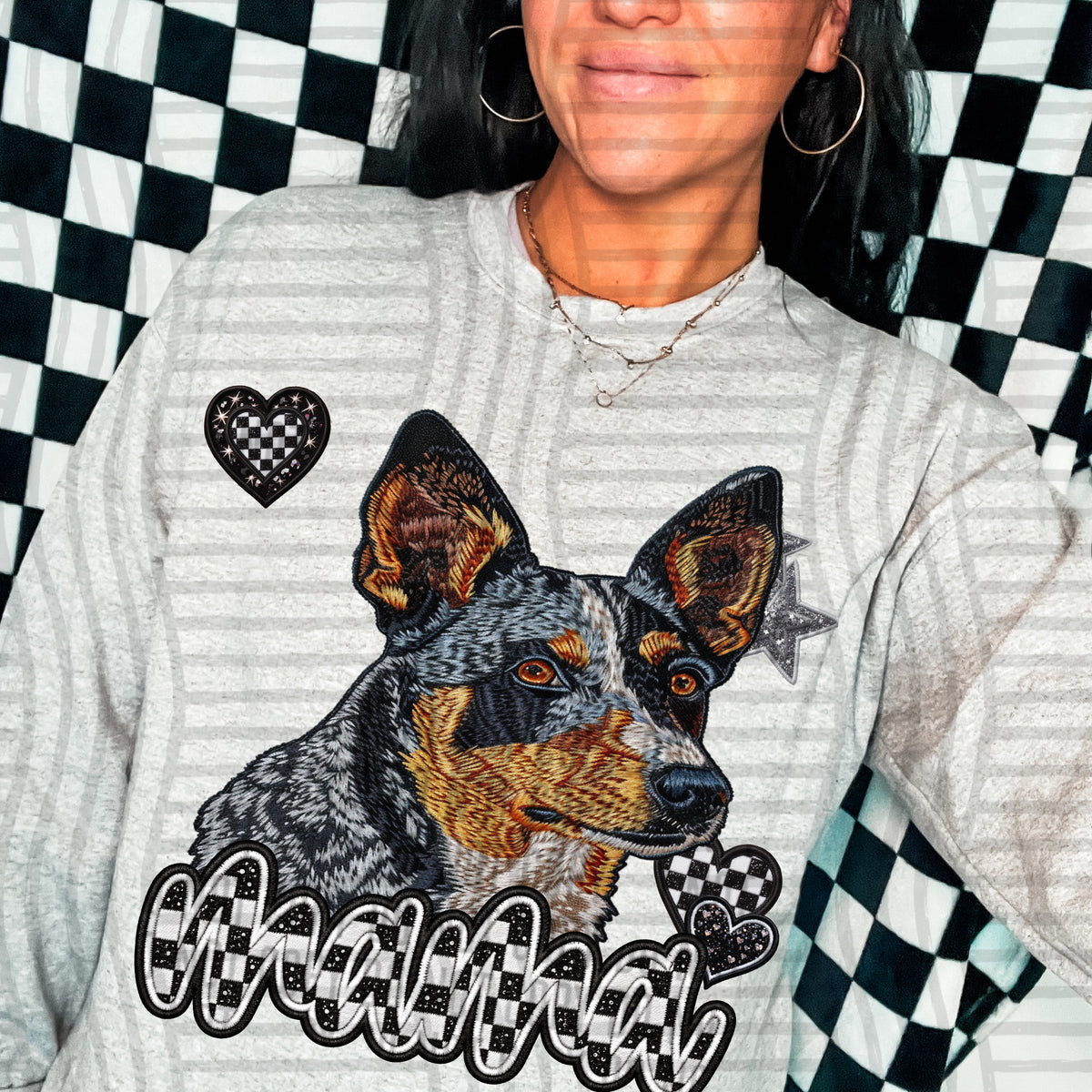 Heeler 1 mama checkered font (DKD) DTF Transfer