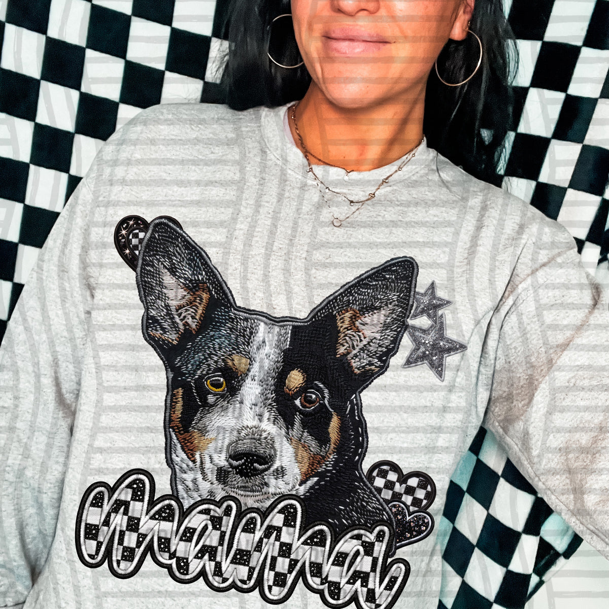 Heeler 2 mama checkered font (DKD) DTF Transfer