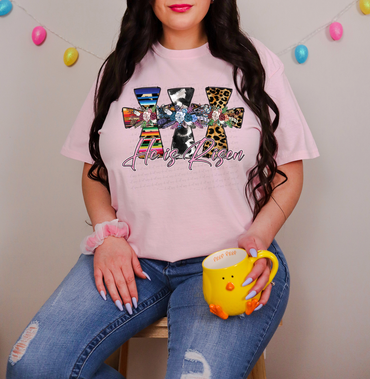 He Is Risen Trio Western Cross 116554 DTF Transfer