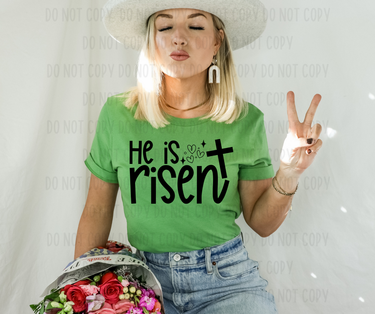 He is risen BLACK  (canvista) DTF transfer
