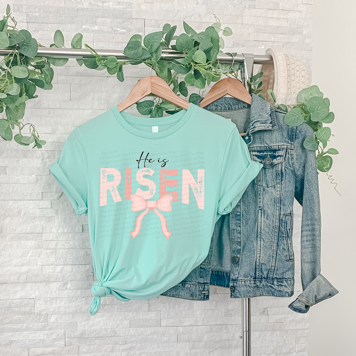 He Is Risen Pink Bow 86154 DTF Transfer