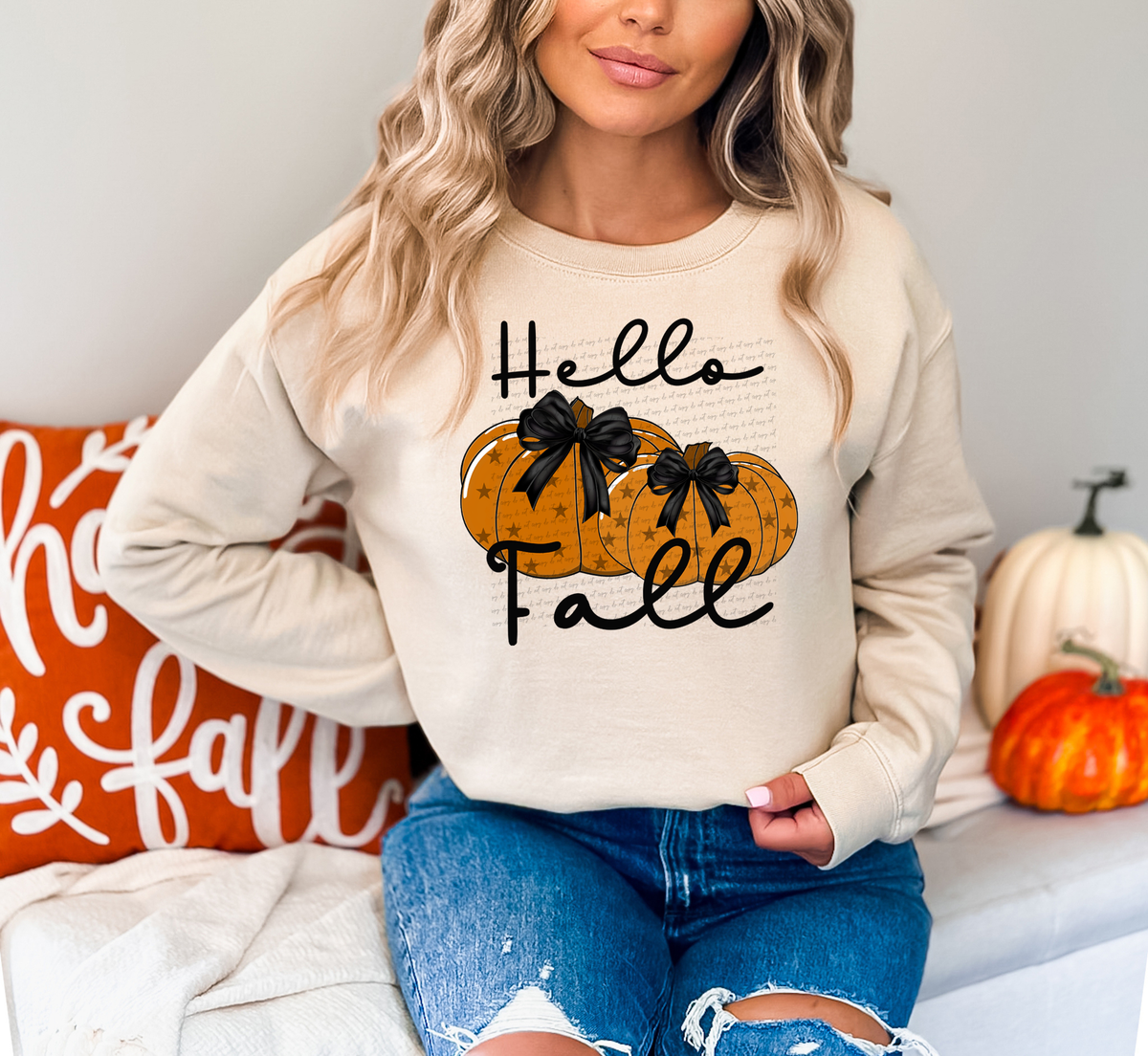Hello Fall Pumpkin Stars 59408 DTF transfer