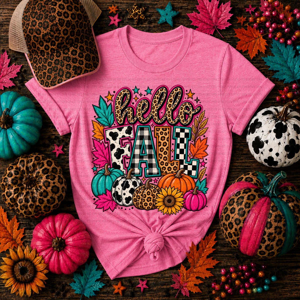 Hello Fall western colors (Revel)DTF Transfer
