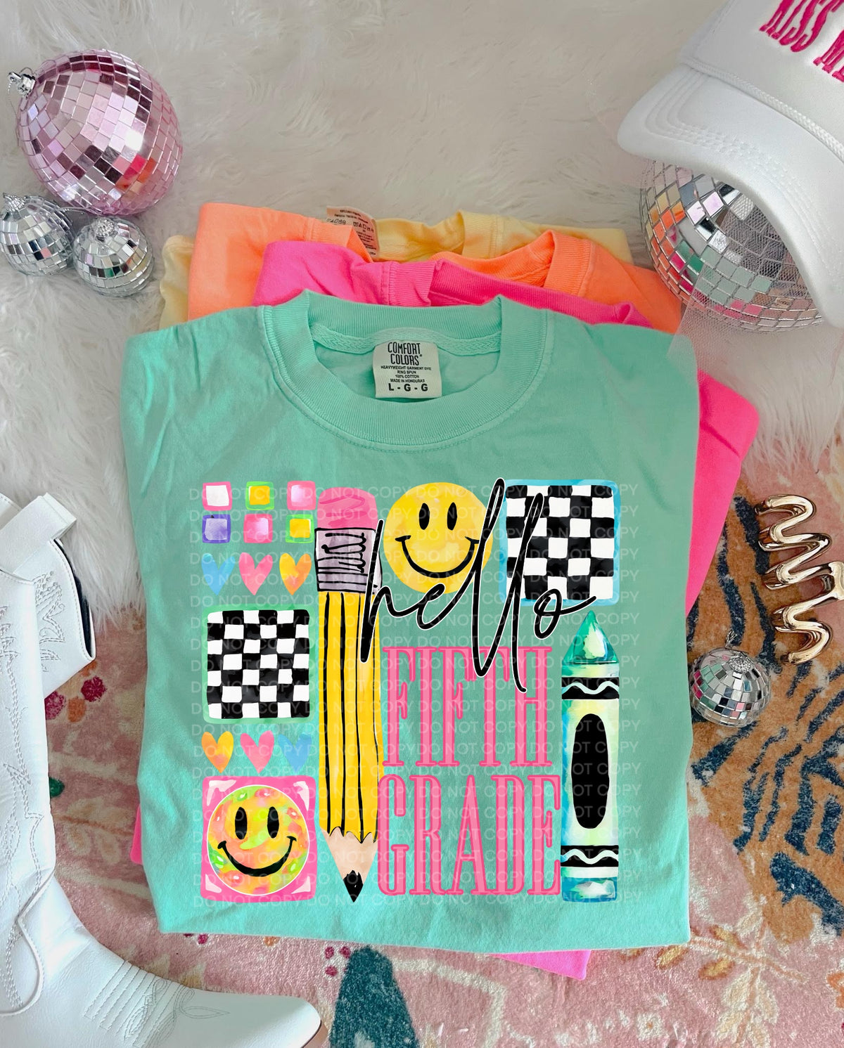 Hello fifth grade pink font (SCG) DTF Transfer