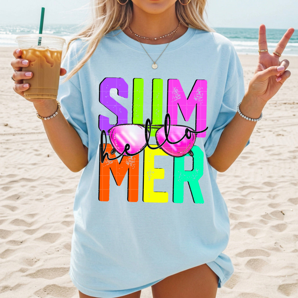 Hello summer colorful (SDD) DTF Transfer