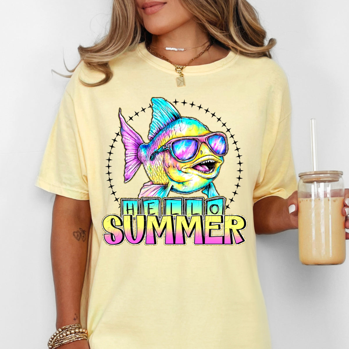 Hello summer fish 103512 DTF transfer