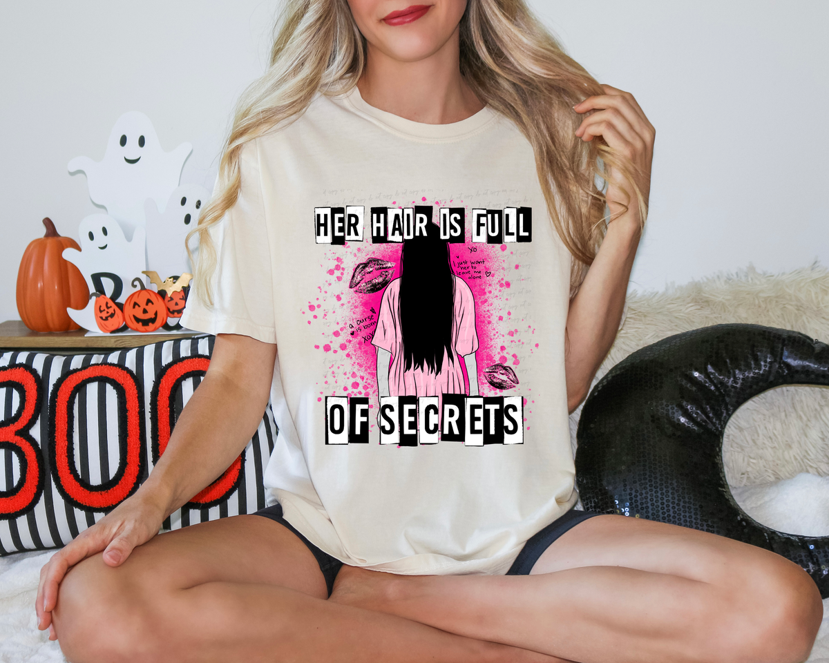 Her Hair Is Full of Secrets Pink Lips 114622 DTF transfer