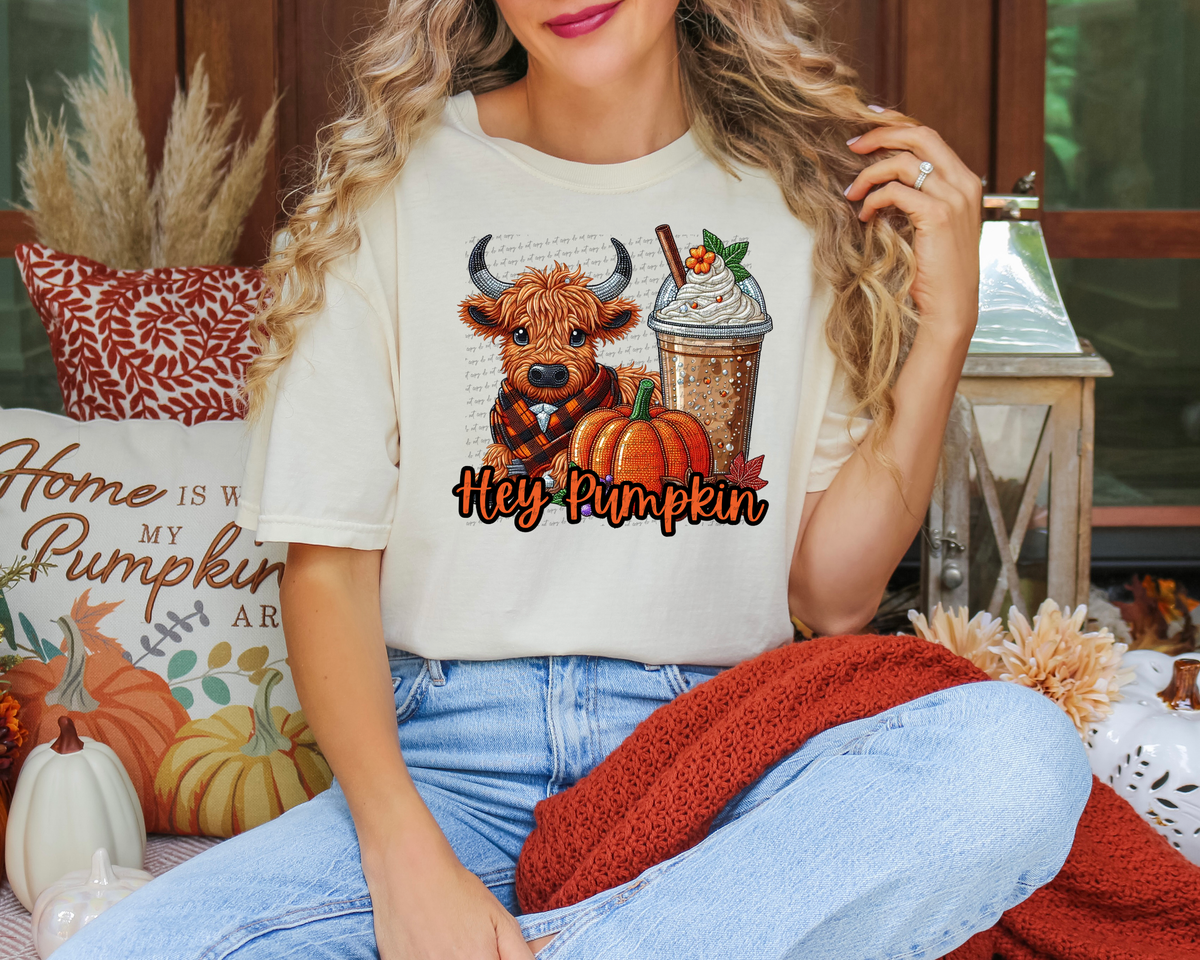 Hey Pumpkin Cow Scarf 51451 DTF transfer