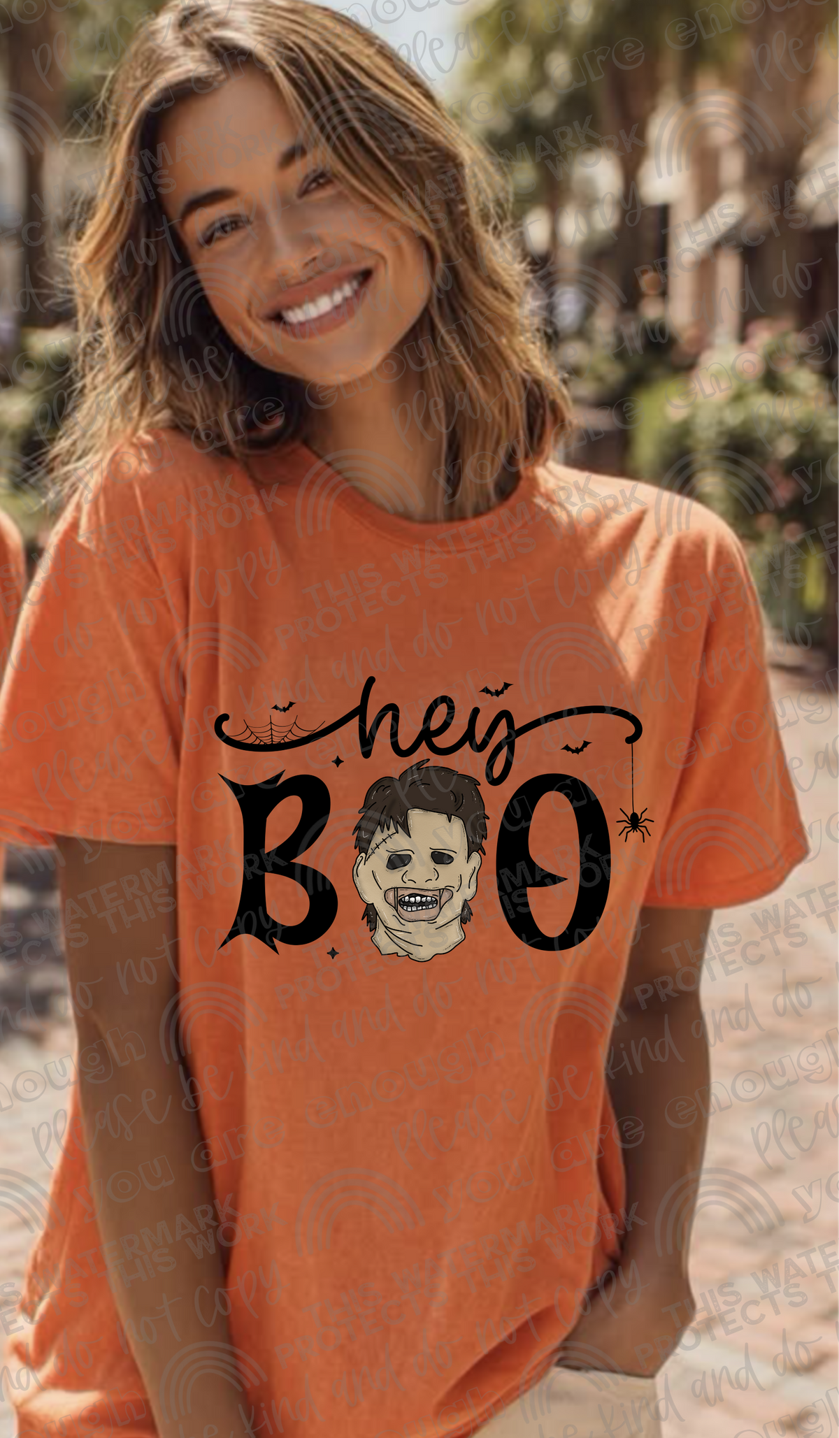 Hey Boo leather (SM) DTF transfer