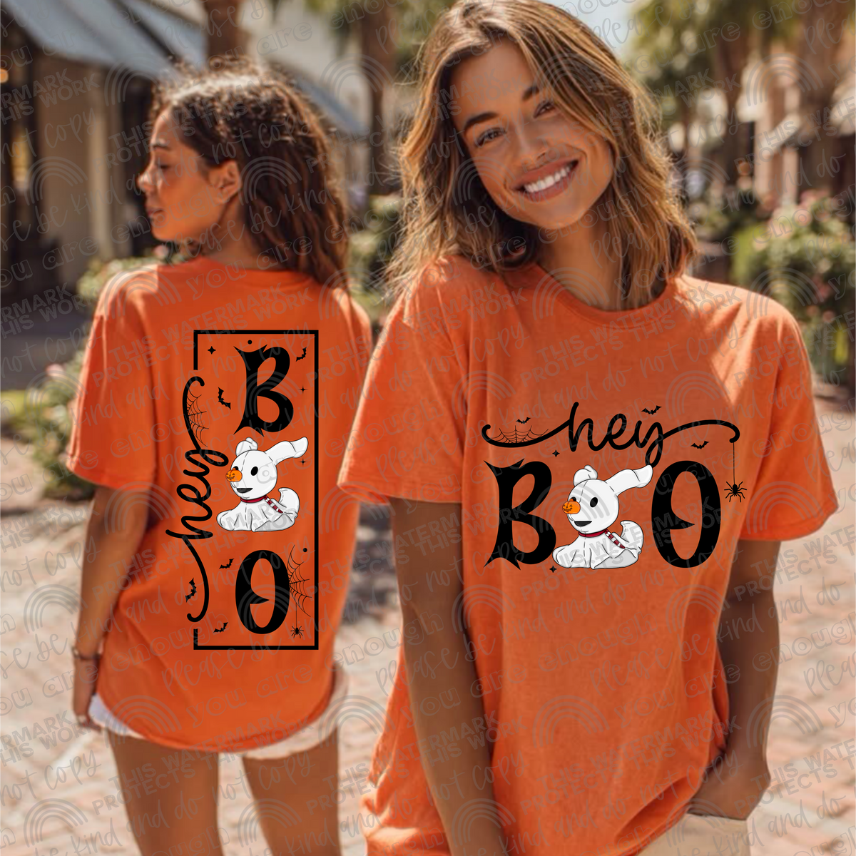 Hey Boo Zero BACK ONLY (SM) DTF transfer