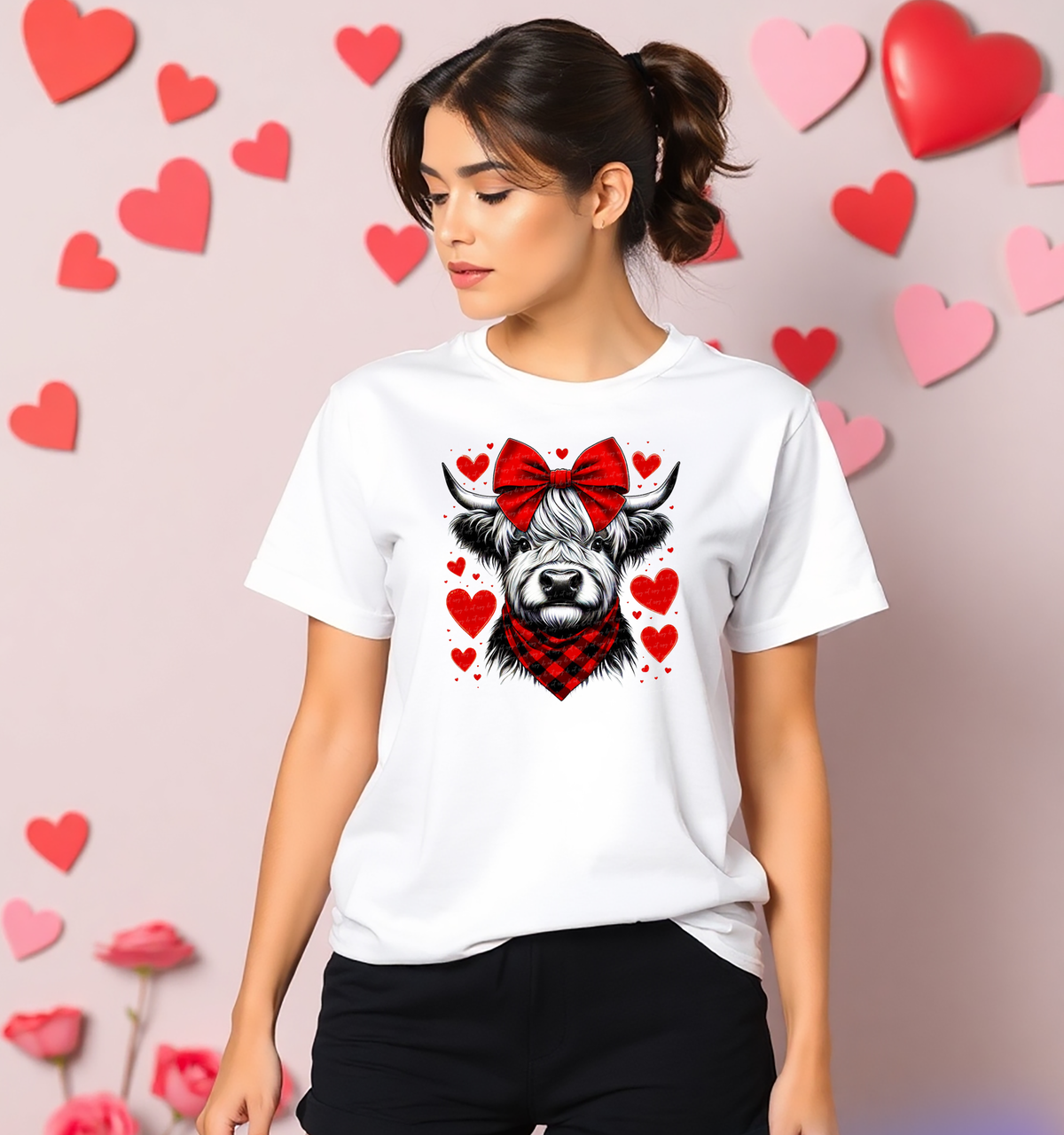 Highland Cow Bow 76452 DTF Transfer