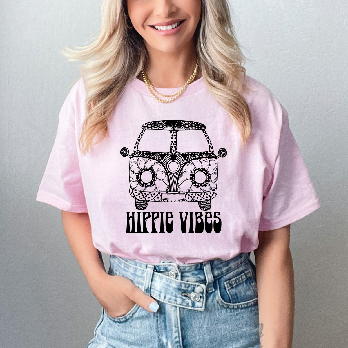 Hippie Vibes Black Van 114623 DTF transfer