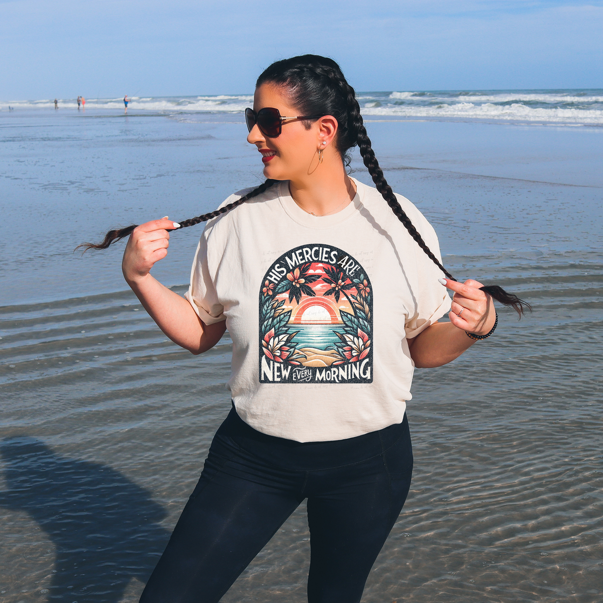 His Mercies Are New Every Morning Floral Sunset 81200 DTF Transfer