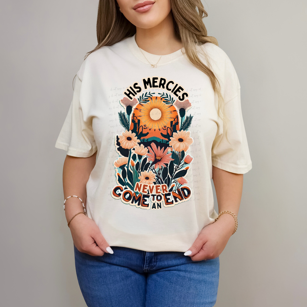 His Mercies Never Come To An End Floral 81203 DTF Transfer