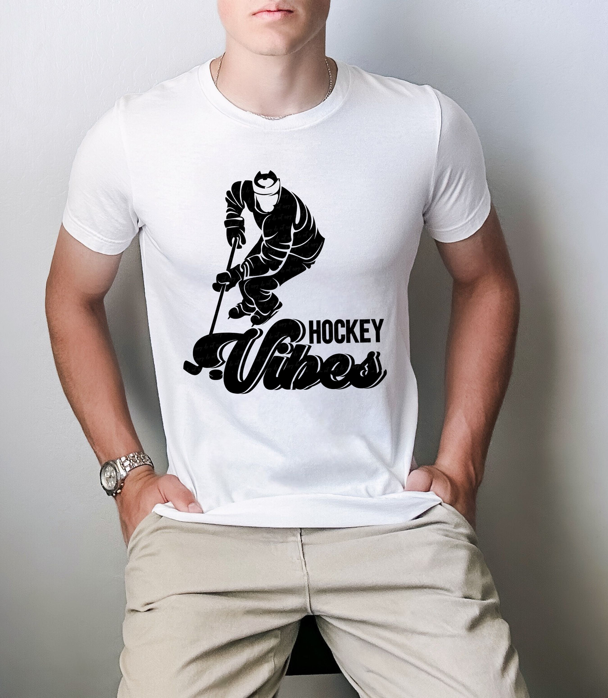 Hockey Vibes Black Font 115781 DTF Transfer
