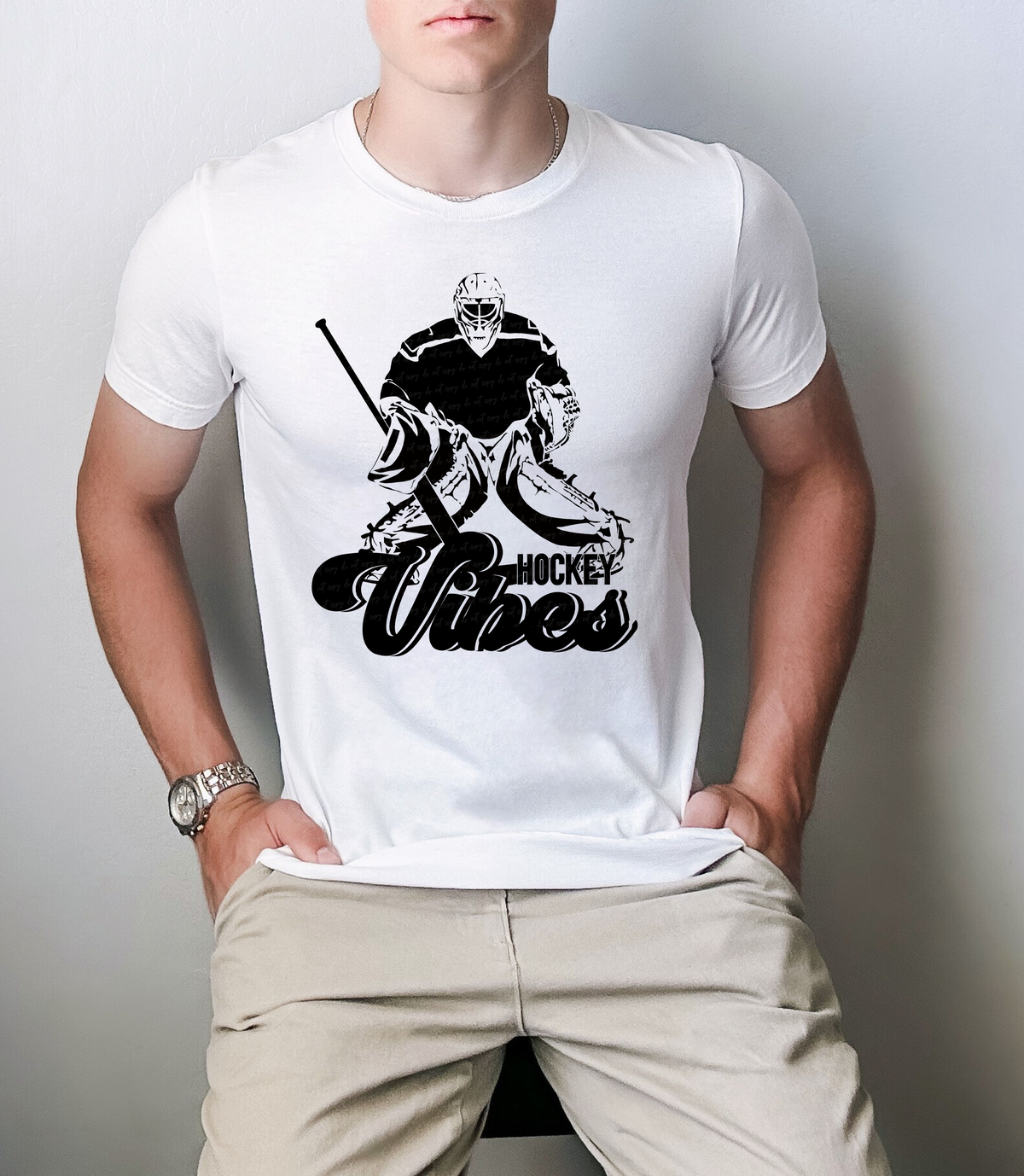 Hockey Vibes Goalie Black Font 115782 DTF Transfer