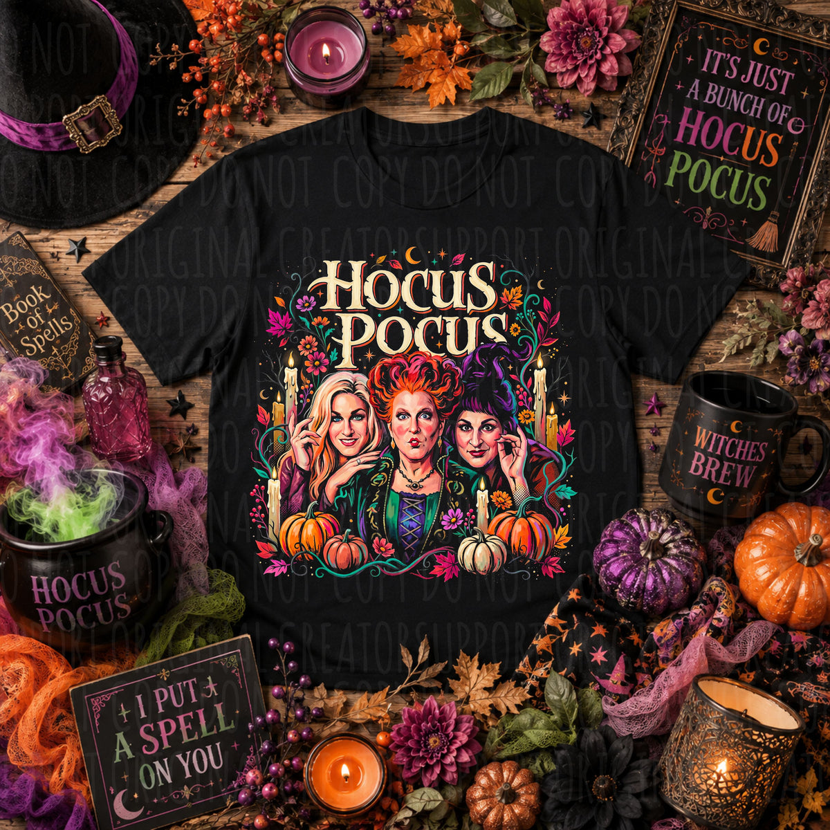 Hocus sisters floral (INK) DTF Transfer