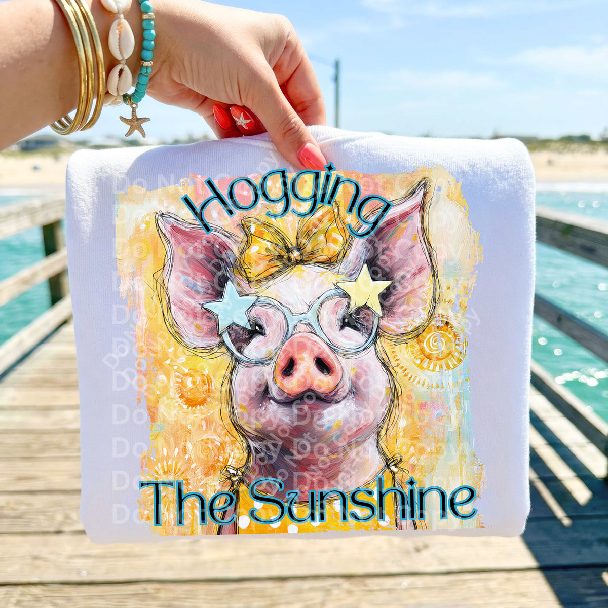 Hogging the sunshine pig (Irene) DTF Transfer