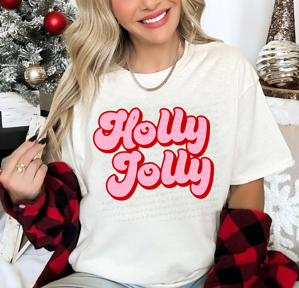 Holly Jolly Pink Retro Font 115028 DTF Transfer
