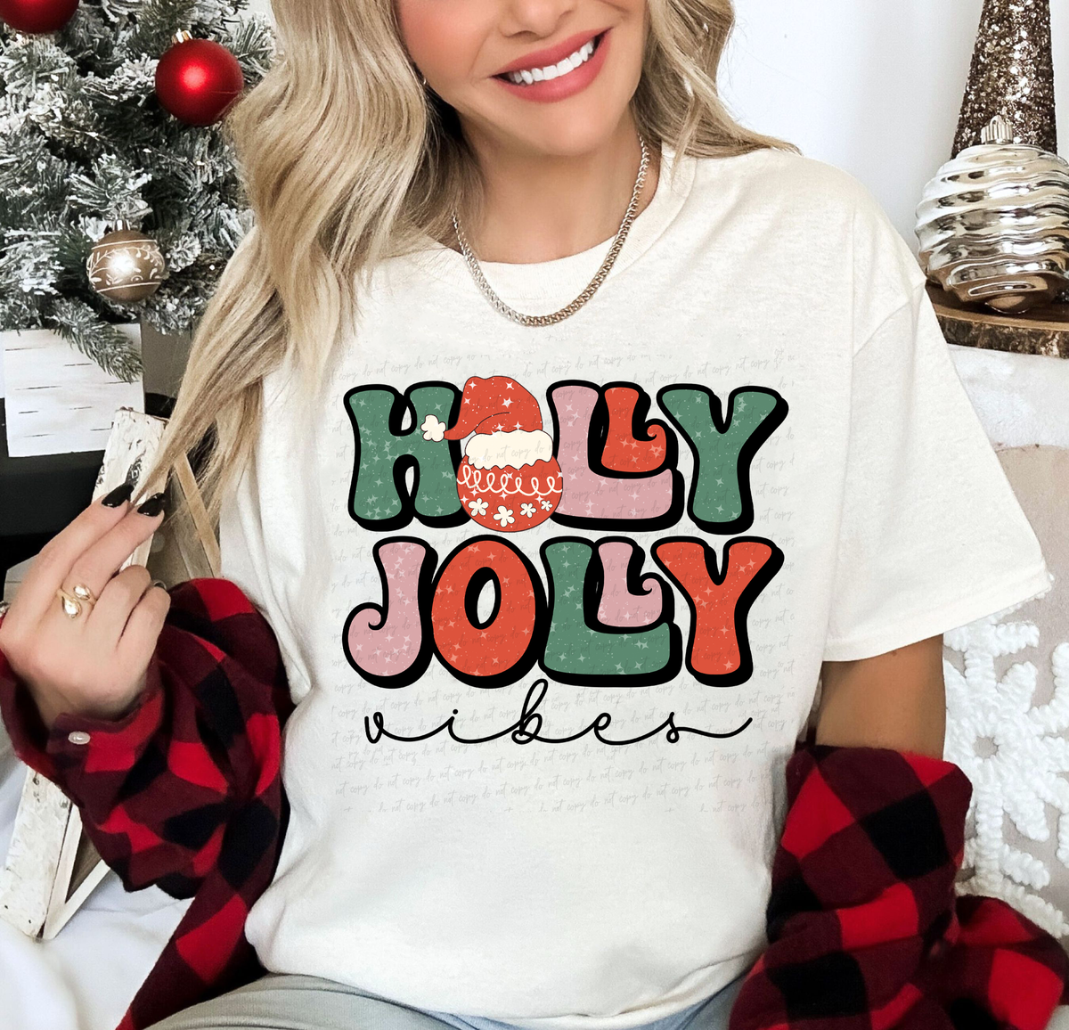 Holly Jolly Vibes Snowman Retro 114785 DTF transfer