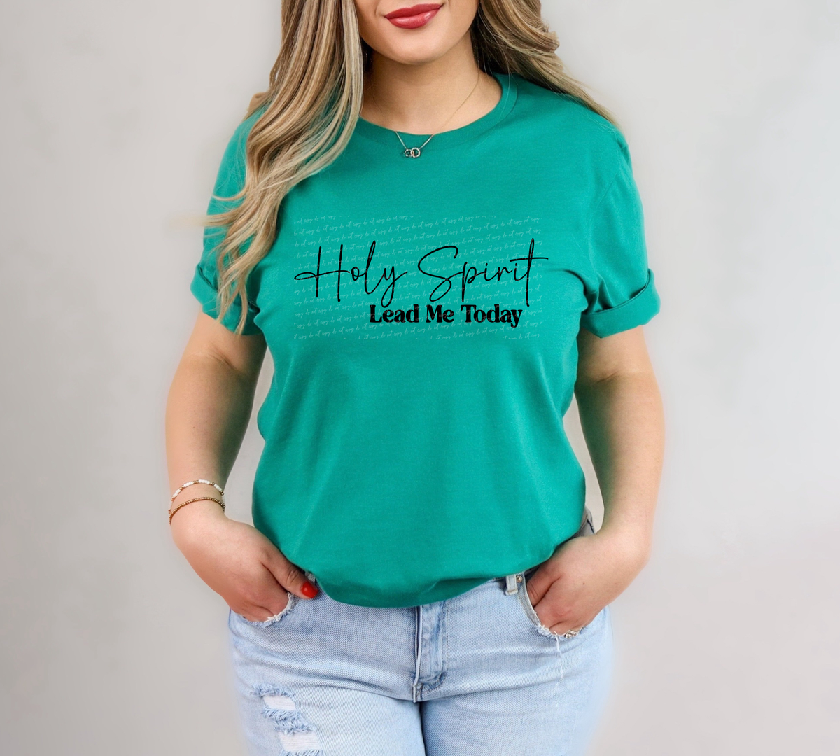 Holy Spirit Lead Me Today Cursive And Serif Font Black 89341 DTF Transfer