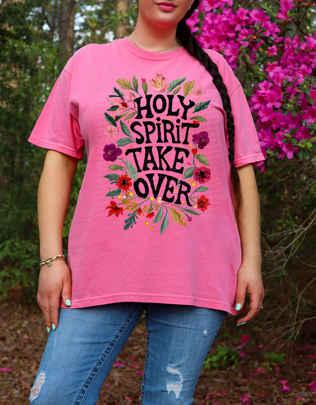 Holy Spirit Take Over Floral Frame 81322 DTF Transfer