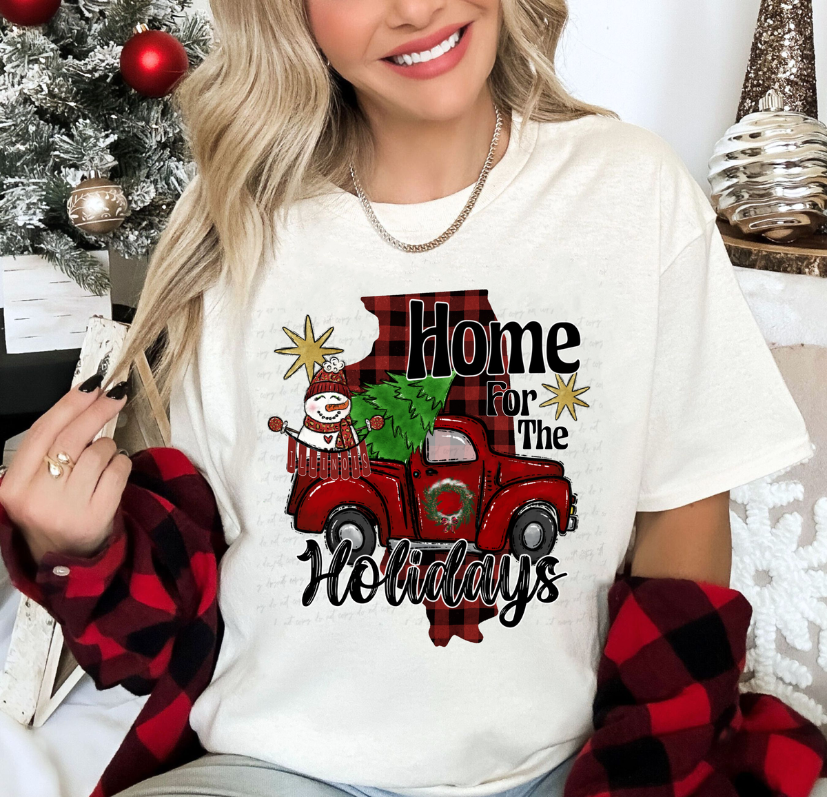 Home For The Holidays Illinois 115163 DTF Transfer