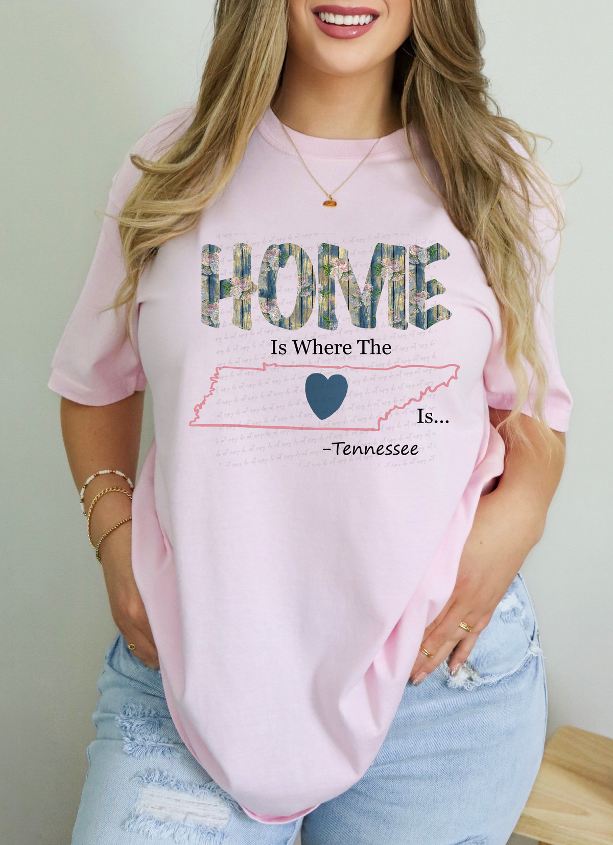 Home Is Where The Heart Is Tennessee Floral Font 114887 DTF transfer