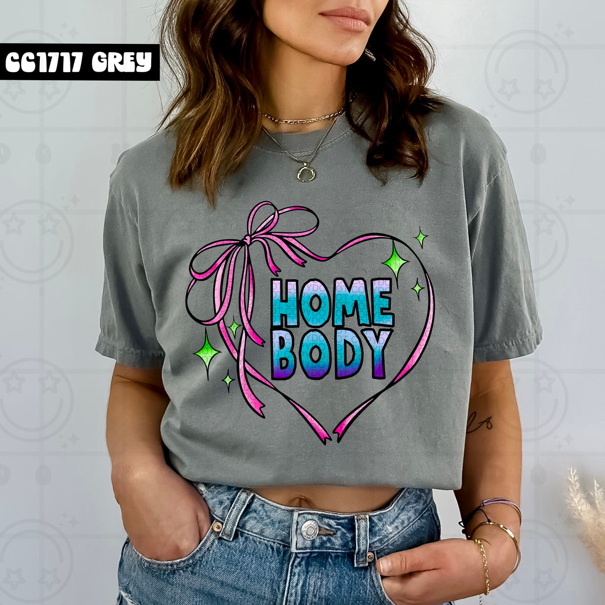 Homebody Heart Ribbon (HW) DTF transfer
