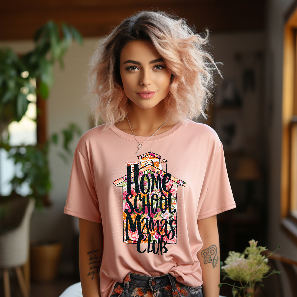 Floral Homeschool Mama's Club 81324 DTF Transfer