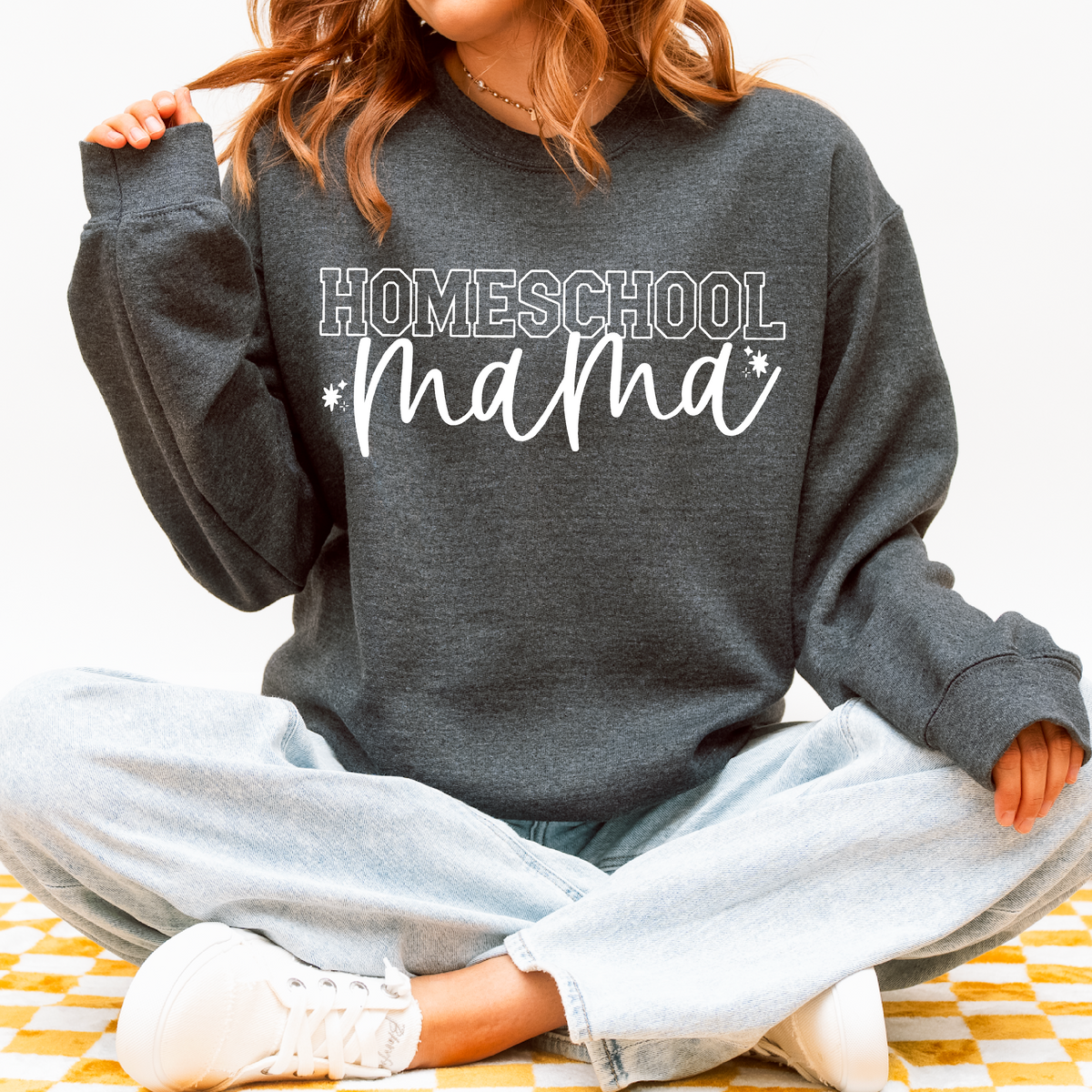 Homeschool mama white (two peas) DTF Transfer