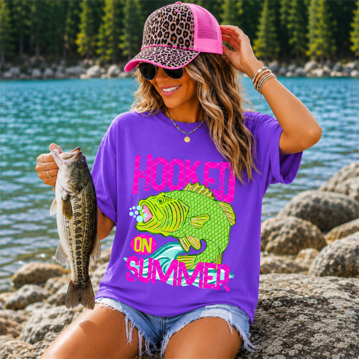 Hooked on summer NO stripes (SDD) DTF Transfer