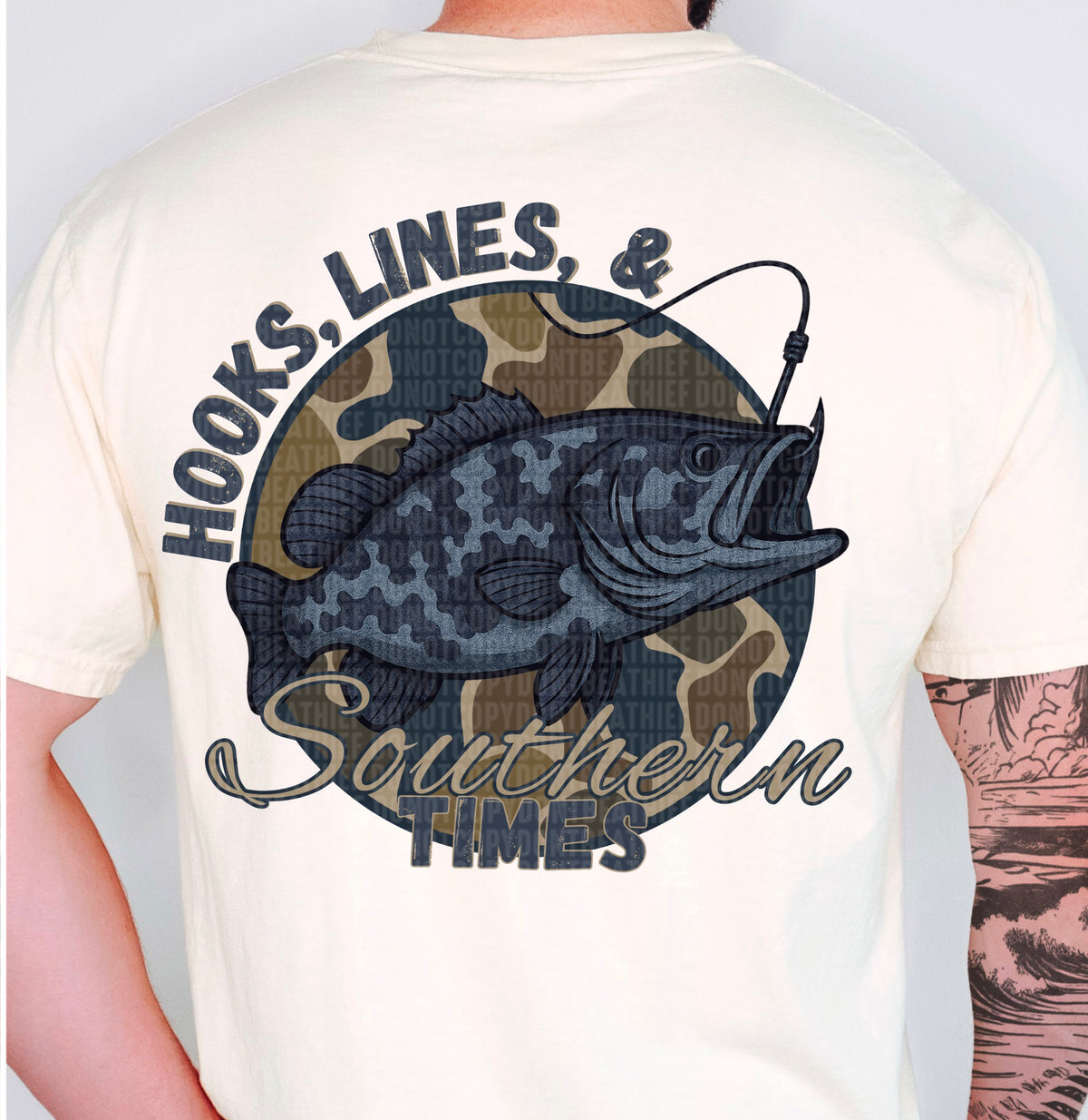 Hooks Lines & Southern Times - Back 104509 DTF transfer