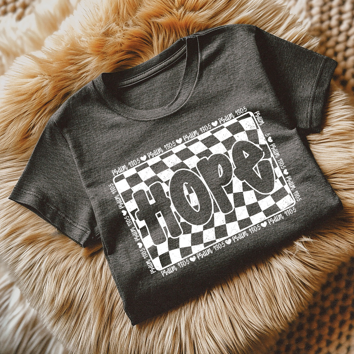 Hope Checkered Background WHITE 110029 DTF transfer