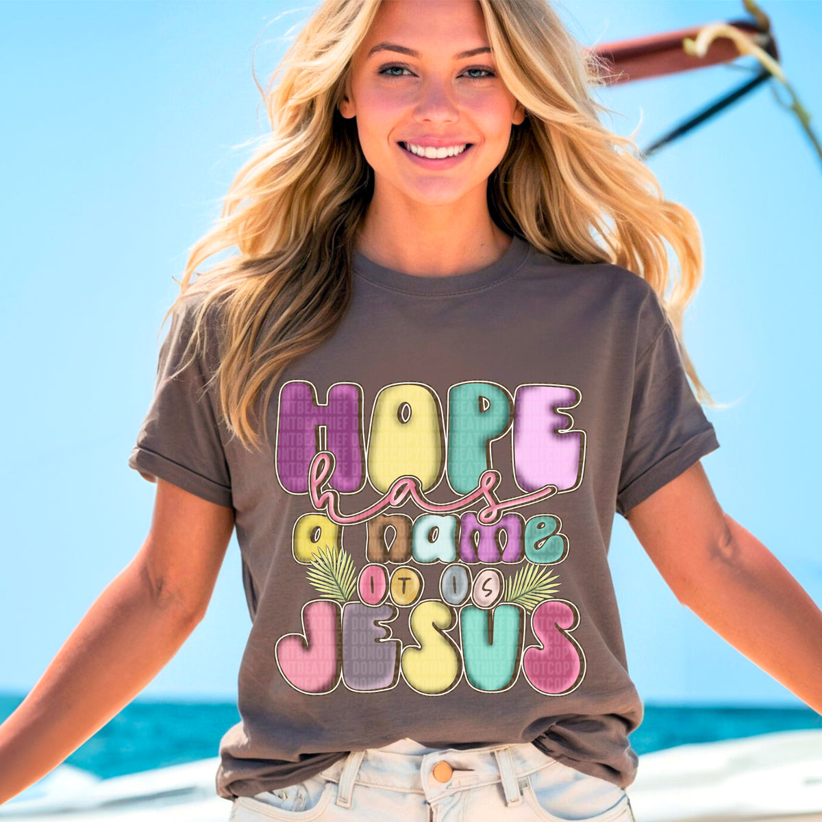 Hope Has A Name It is Jesus 104203 DTF transfer