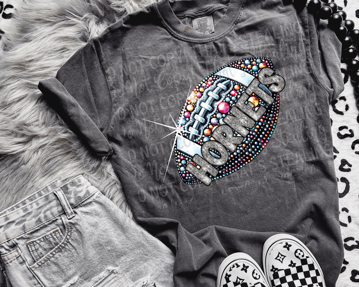 Hornets rhinestone football (salty) 112551 DTF transfer