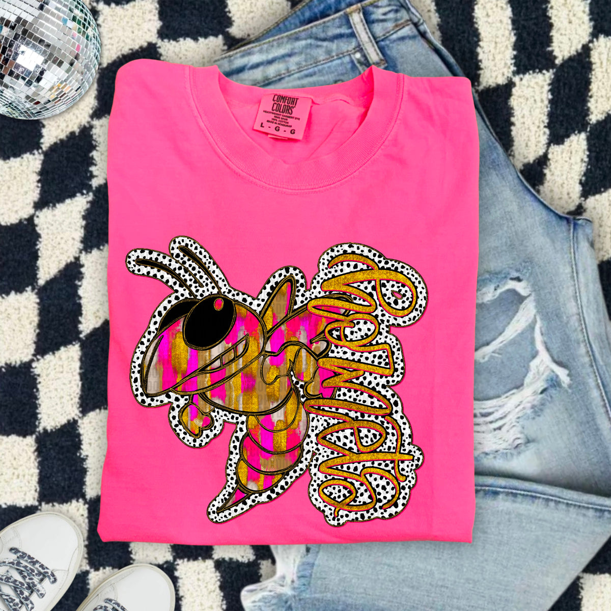 Hornets pink gold 103874 DTF transfer