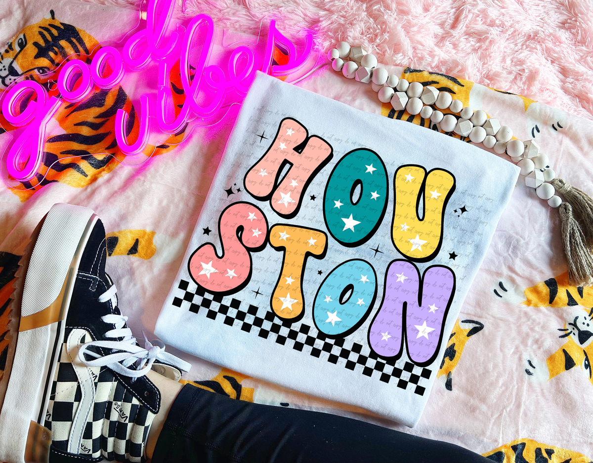 Houston State Colorful Groovy Font 89121 DTF Transfer