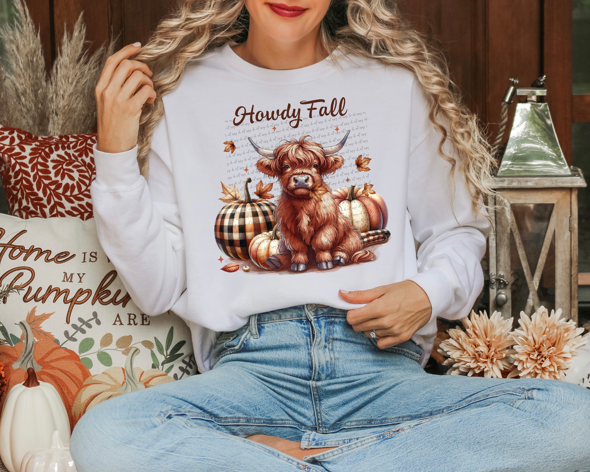 Howdy Fall Cow 51608 DTF transfer