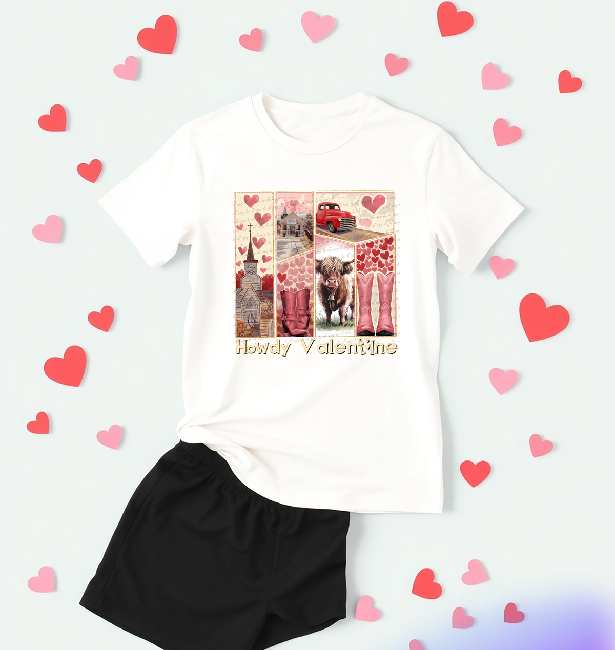 Howdy Valentine Light Pink Font 76681 DTF Transfer