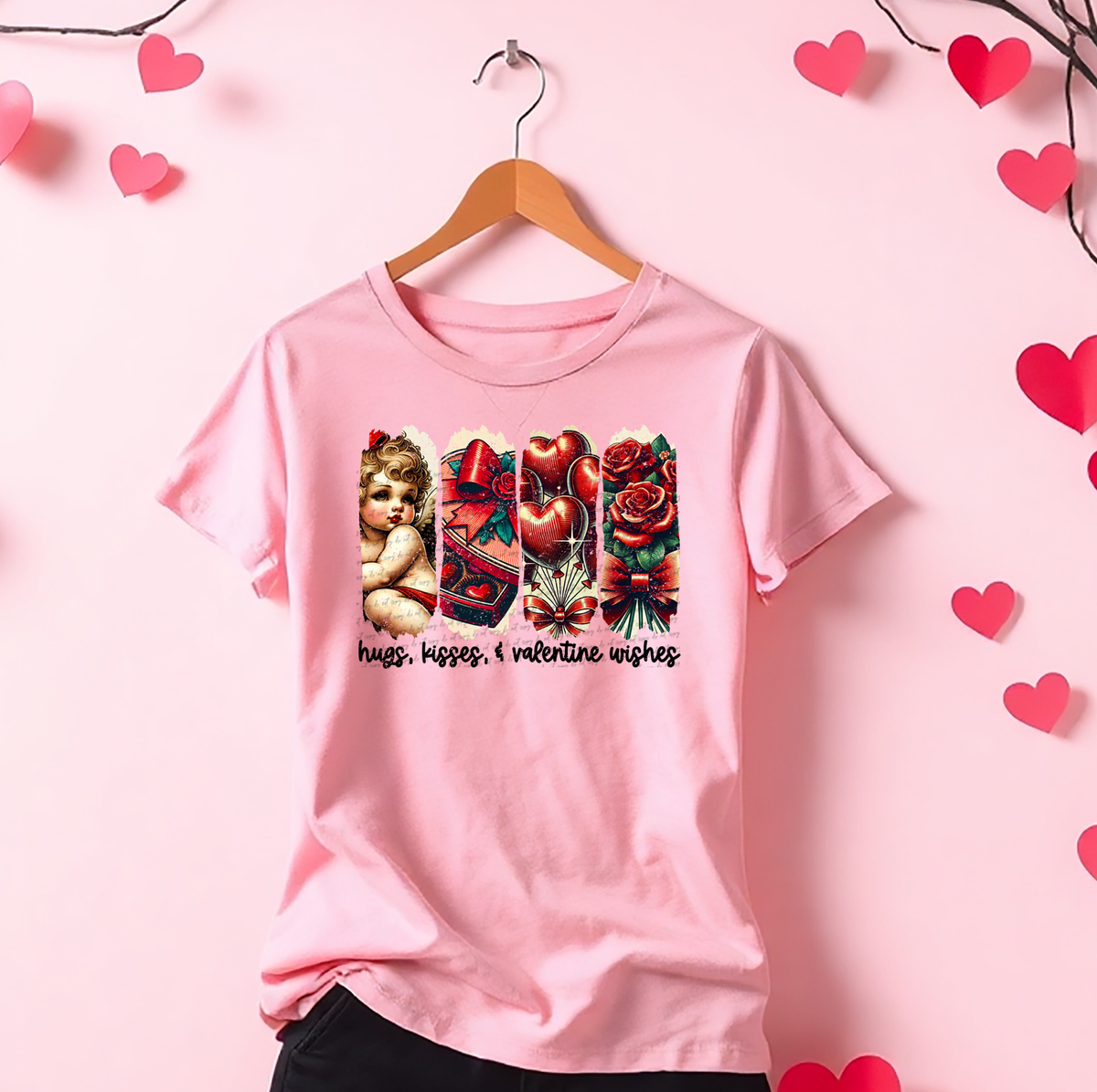 Hugs Kisses And Valentine Wishes 76455 DTF Transfer