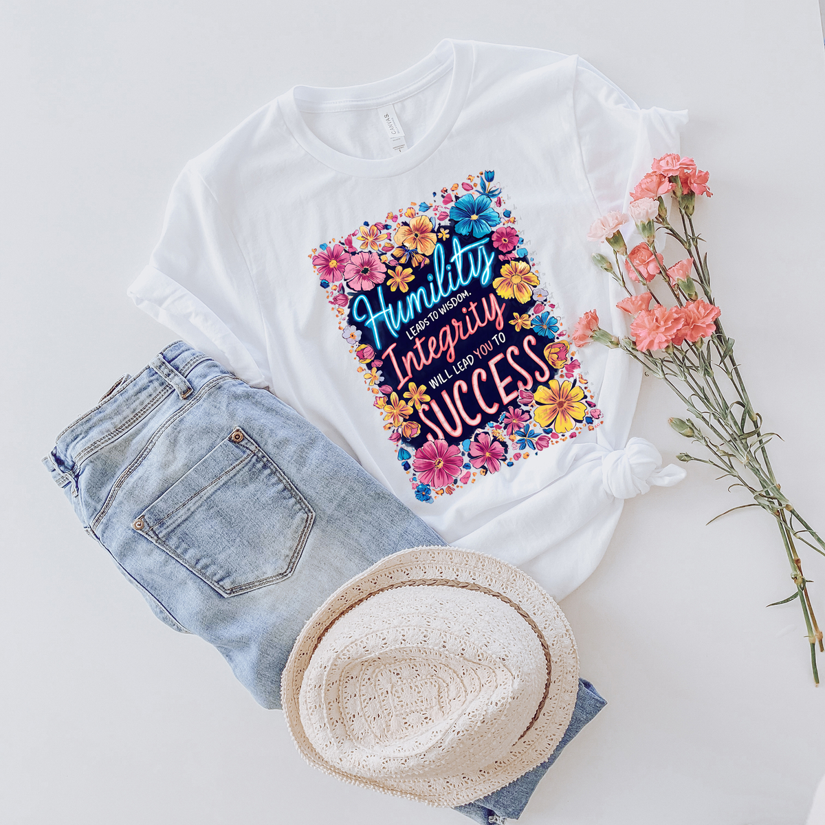 Humility Leads To Wisdom Integrity Will Lead You To Success Floral 81204 DTF Transfer