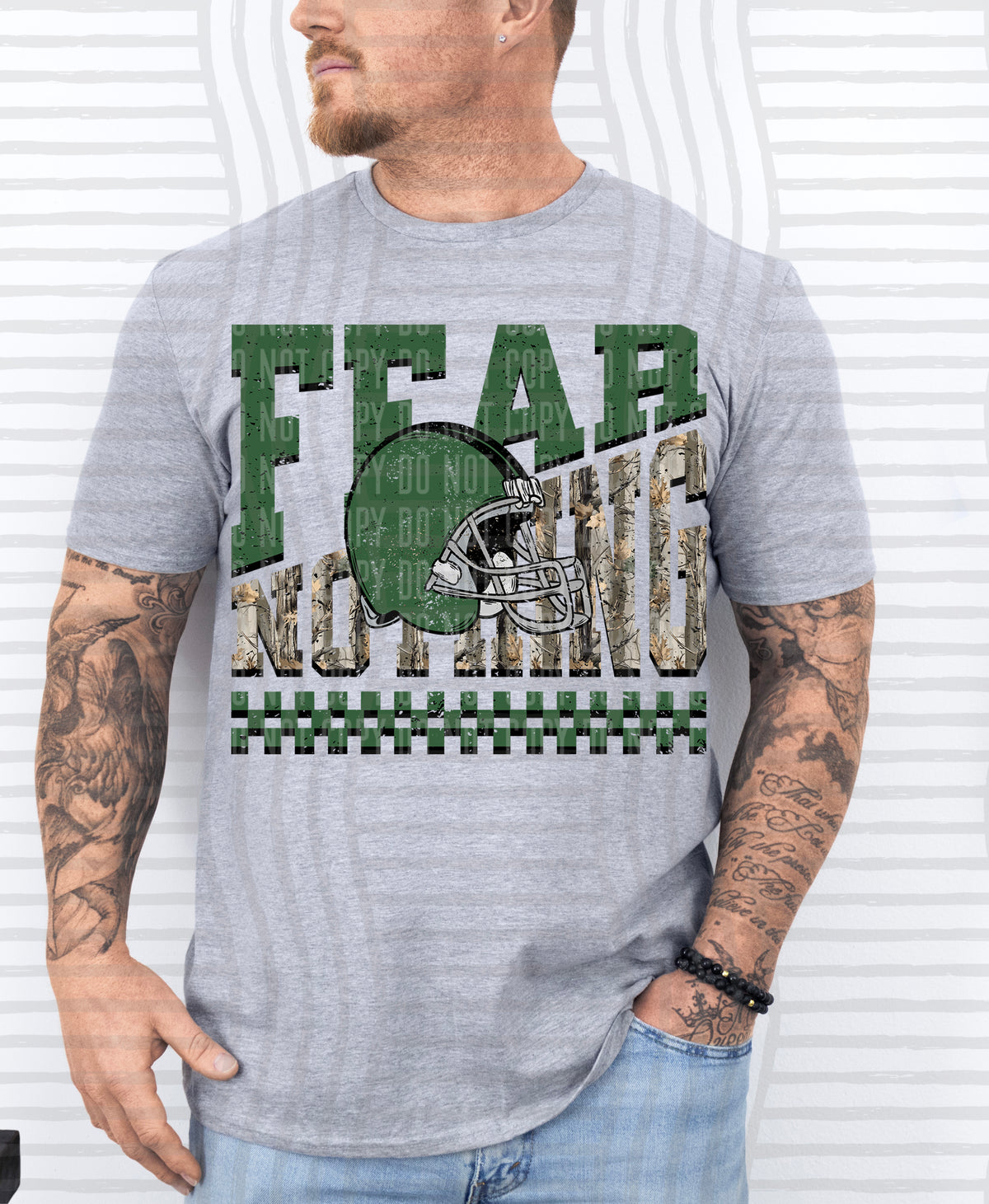Dark green and camo fear nothing (Caplinger) DTF Transfer