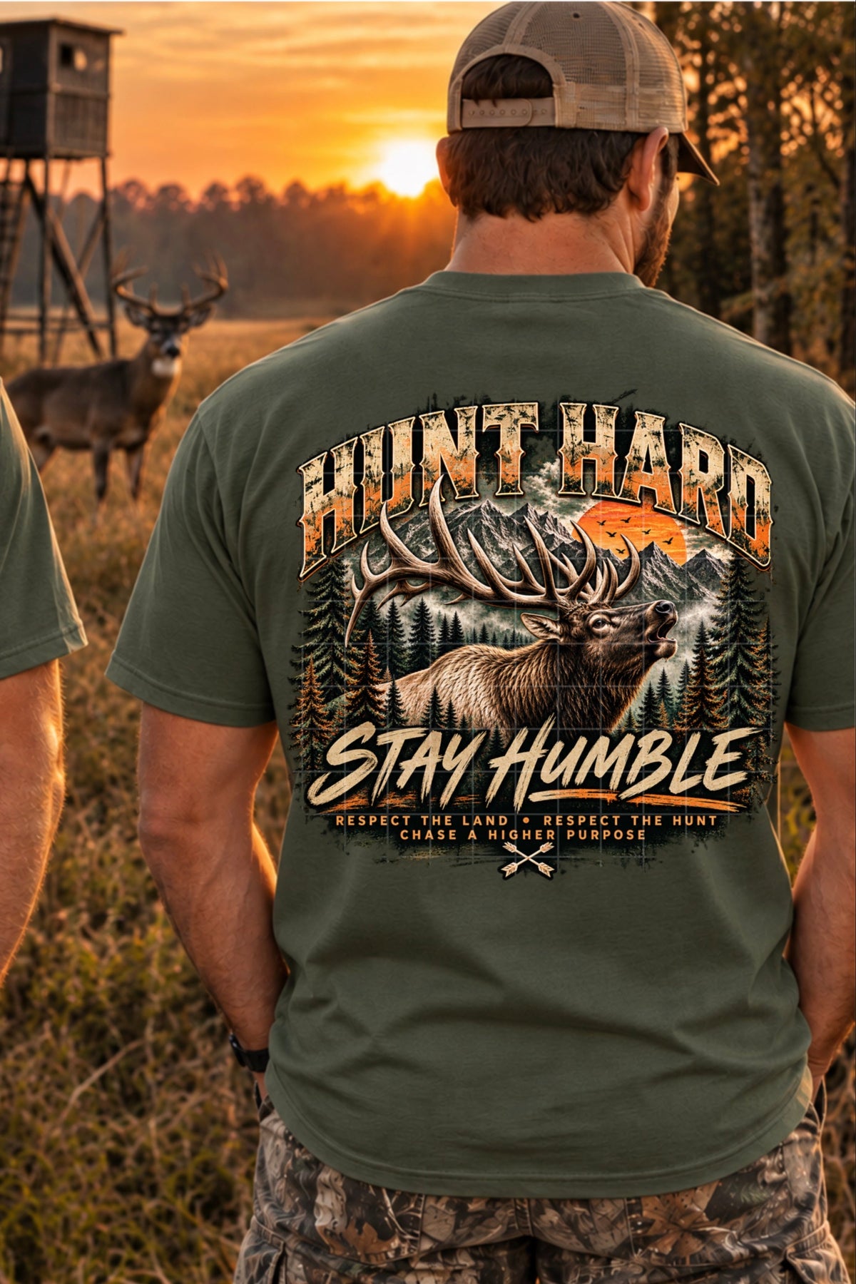 Hunt hard stay humble front print (SDD) DTF Transfer