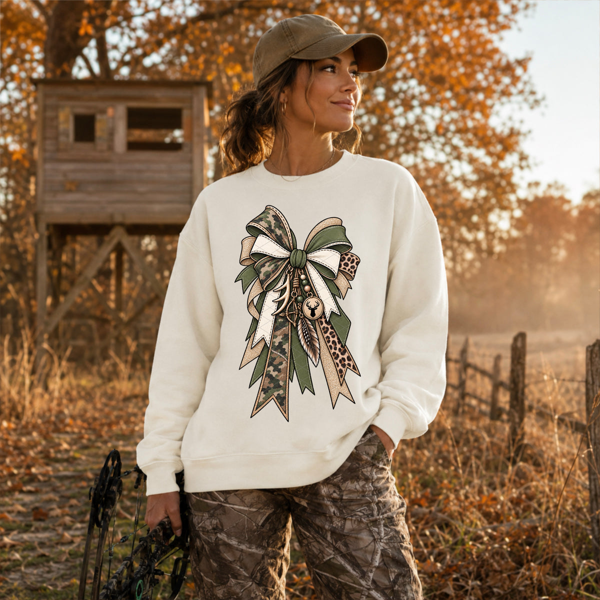 Hunting bow camo and leopard (SDD) DTF Transfer