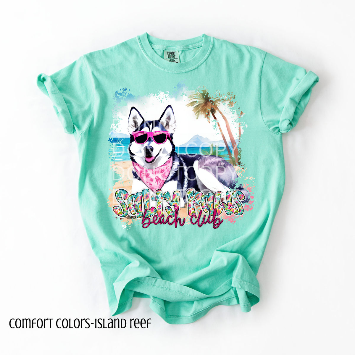 Husky Salty Paws Beach Club (CSG) 101105 DTF transfer