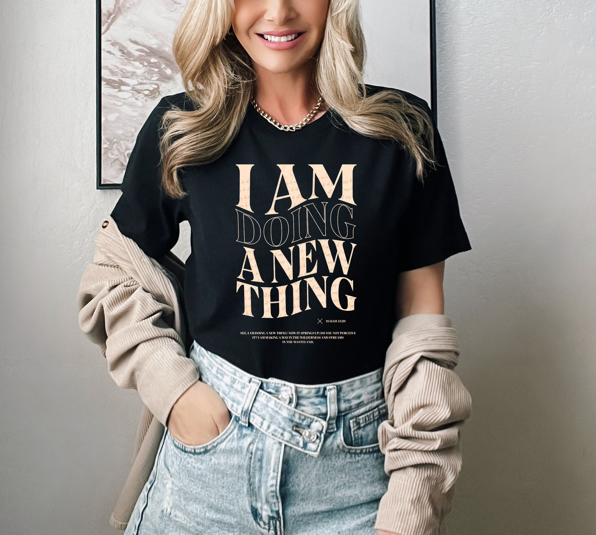 I Am Doing A New Thing Isaiah 43:19 Pink Bible Verse 76883 DTF Transfer